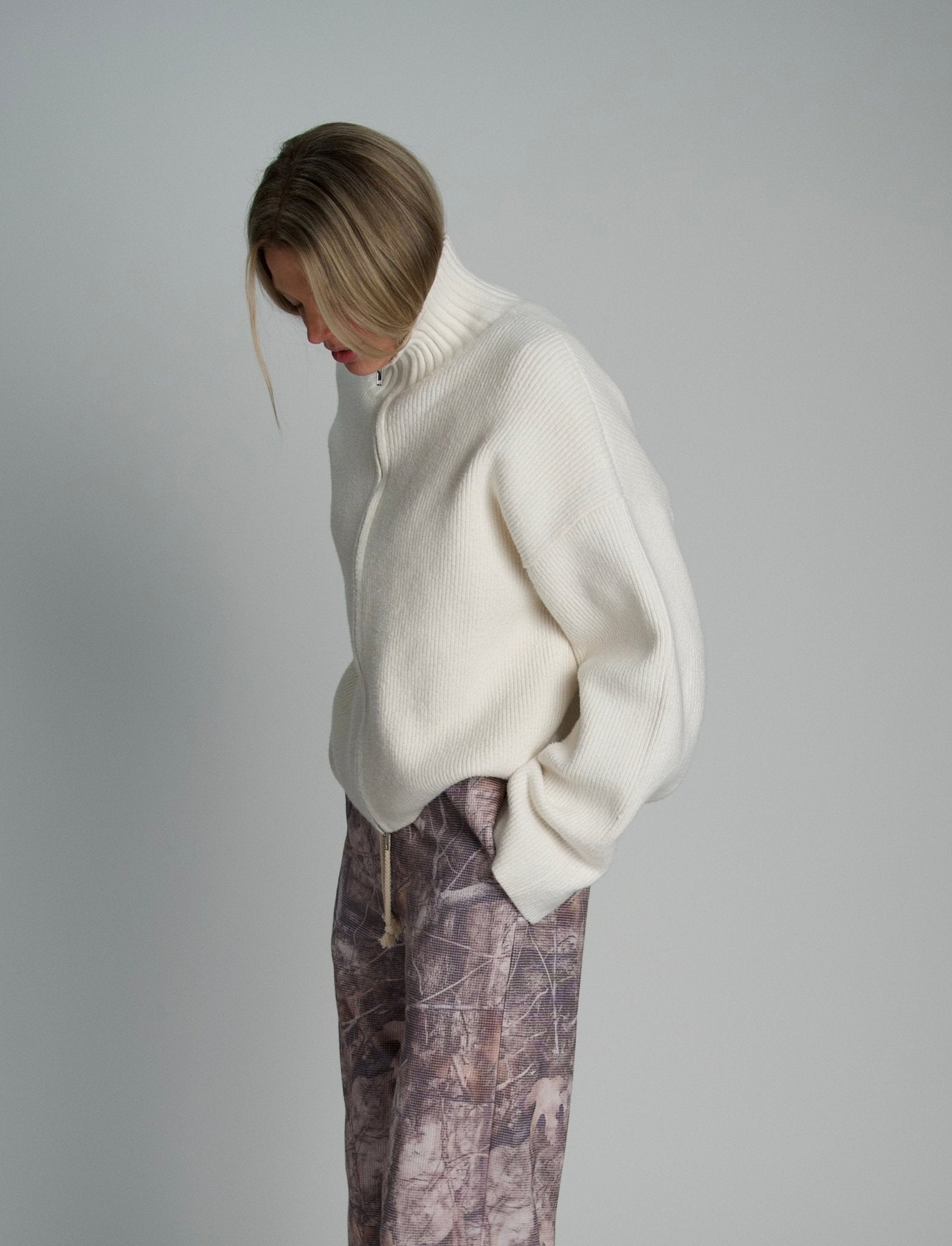 bukht ブフト 日本製 MOHAIR ZIP MOC NECK KNIT モヘヤジップモックネックニット BW-162308 2(M) ピンク セーター ハーフジップ プルオーバー トップス【新古品】【中古】【bukht】 BUKHT - bukht ブフト 日本製 MOHAIR ZIP MOC NECK KNIT モヘヤジップ