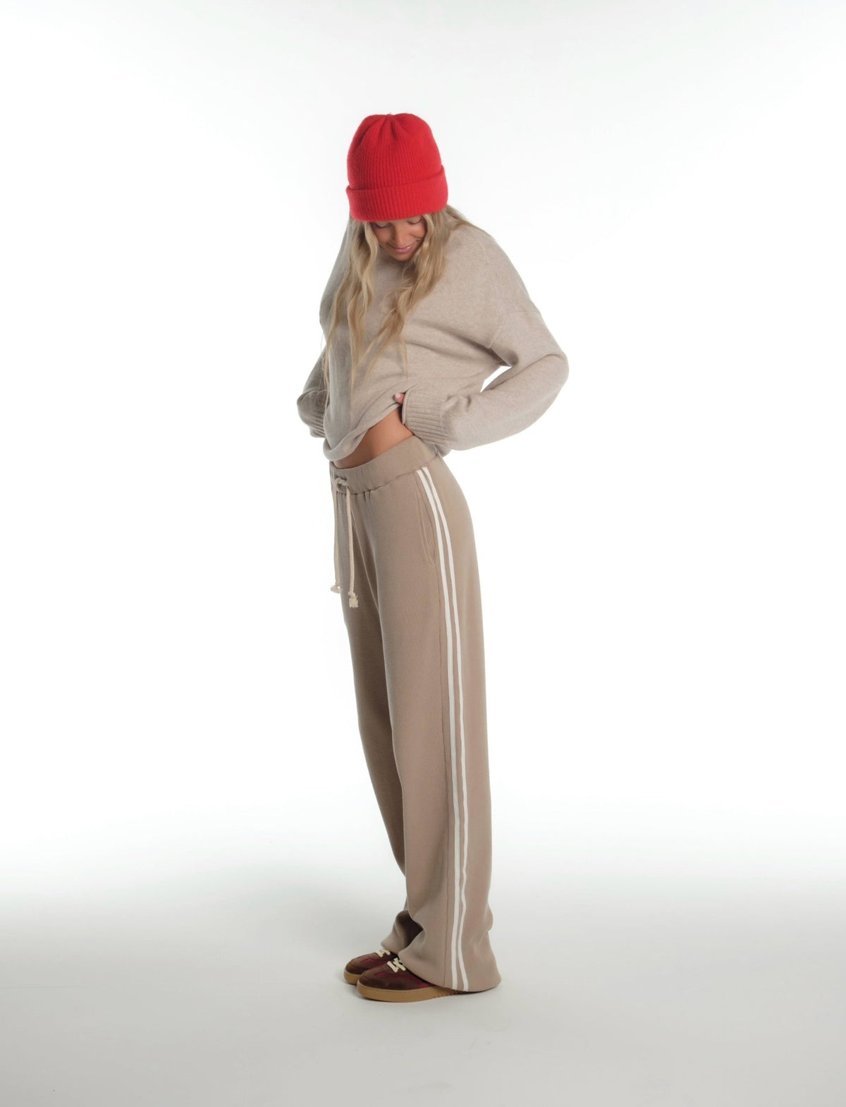 WAFFLE TRACK PANT 2.0 IN BEIGE - Après June