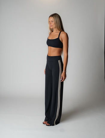 SPORT PANT IN BLACK + IVORY STRIPE