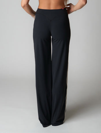 SPORT PANT IN BLACK + IVORY STRIPE