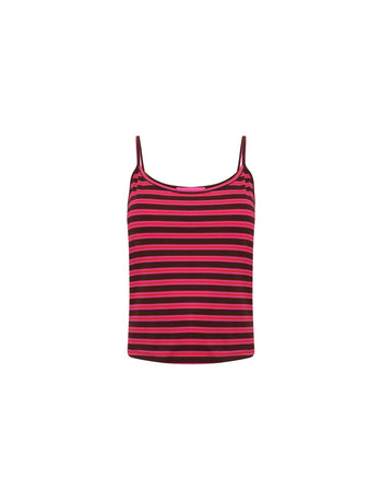STRIPED TANK IN AJ PINK + BROWN