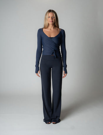 SPORT PANT IN NAVY + GREY STRIPE
