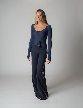 SPORT PANT IN NAVY + GREY STRIPE