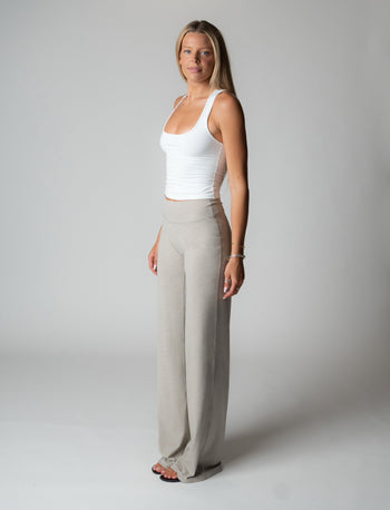 SPORT PANT IN HEATHER LIGHT SAND