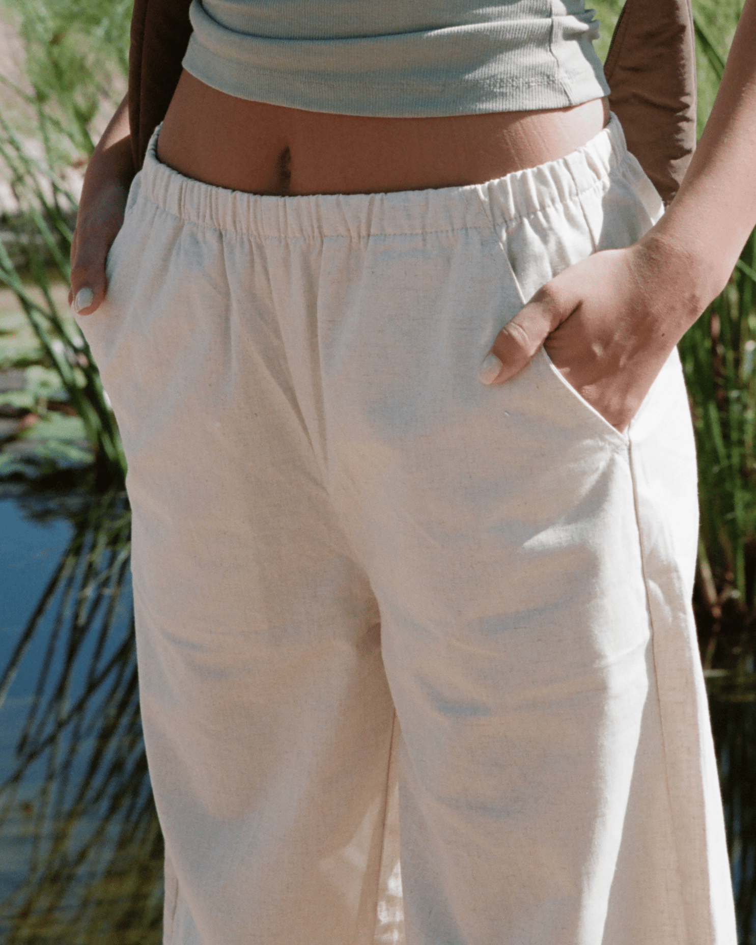 CHERRY LINEN PANTS (WITH DRAWSTRING) - Après June