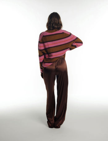 SATIN PANT IN BROWN - Après June