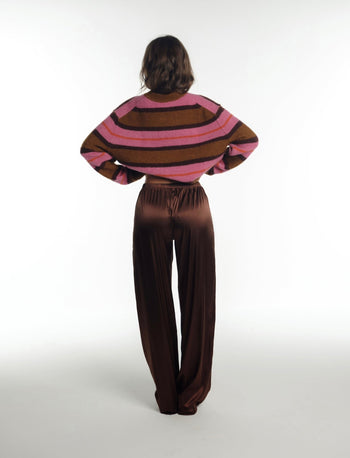 SATIN PANT IN BROWN - Après June
