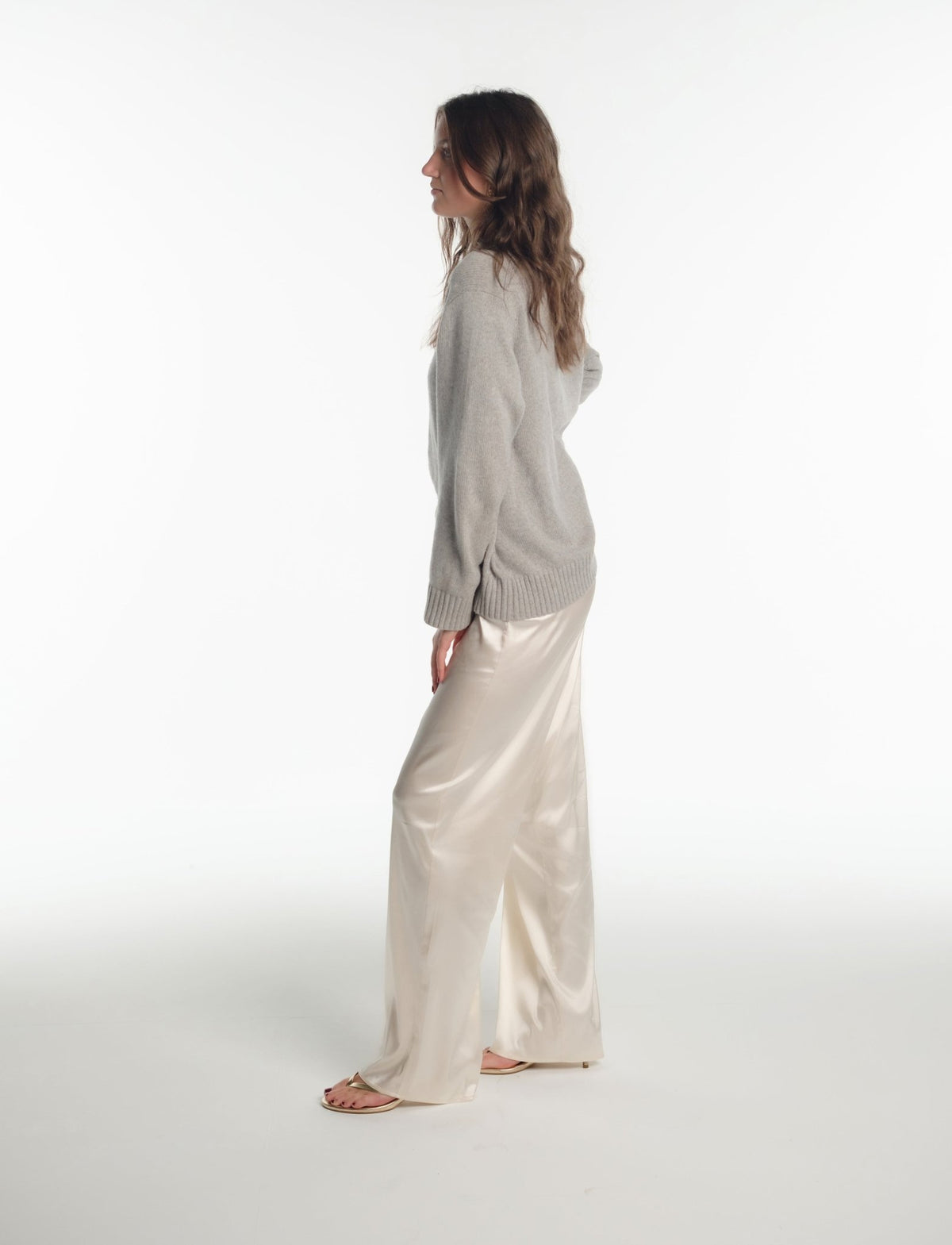 SATIN PANT IN CHAMPAGNE - Après June
