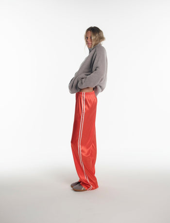 SATIN PANT IN ORANGE + WHITE STRIPES - Après June