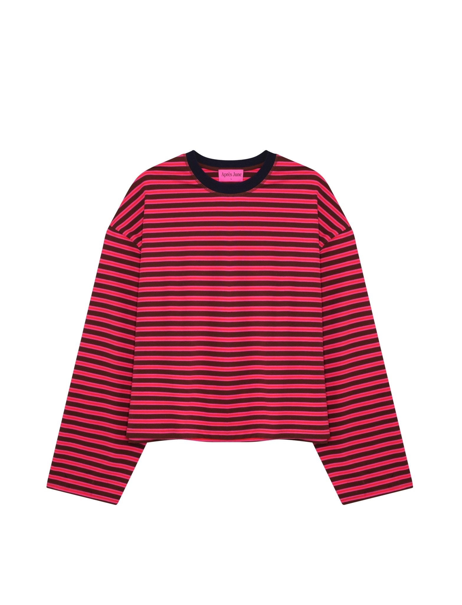 STRIPED LONG SLEEVE IN AJ PINK + BROWN - Après June