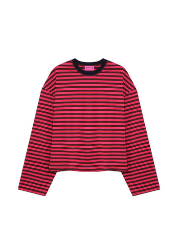 STRIPED LONG SLEEVE IN AJ PINK + BROWN - Après June