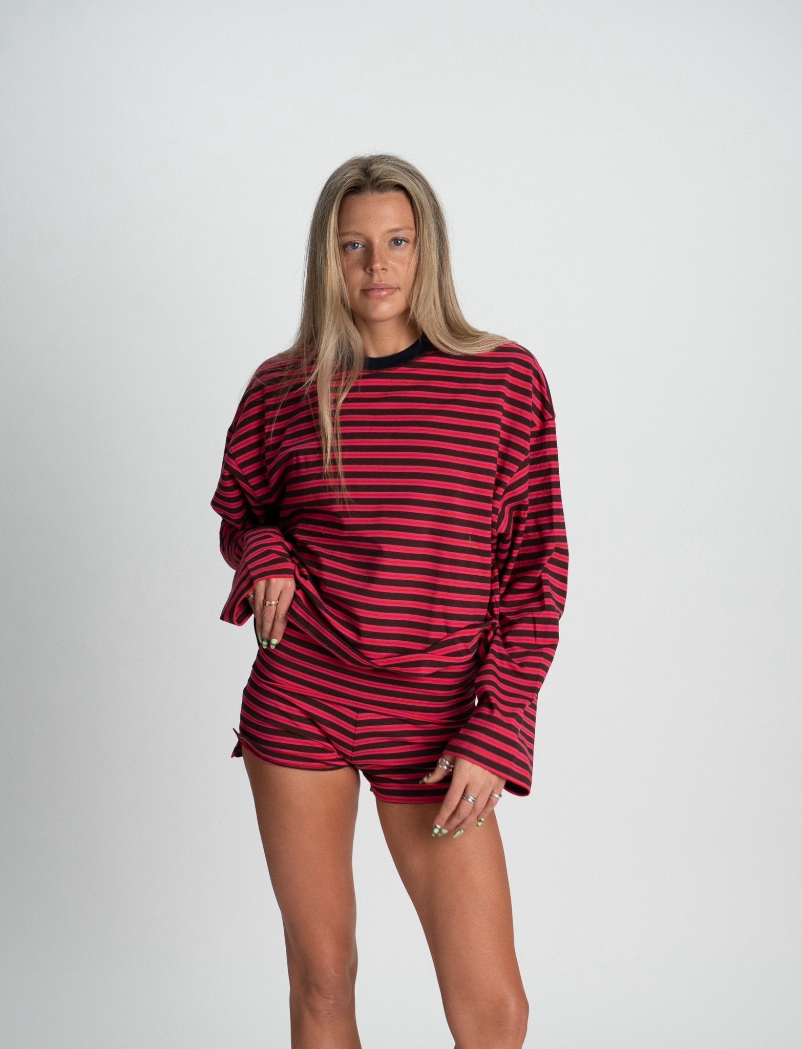 STRIPED SHORTS IN AJ PINK + BROWN - Après June