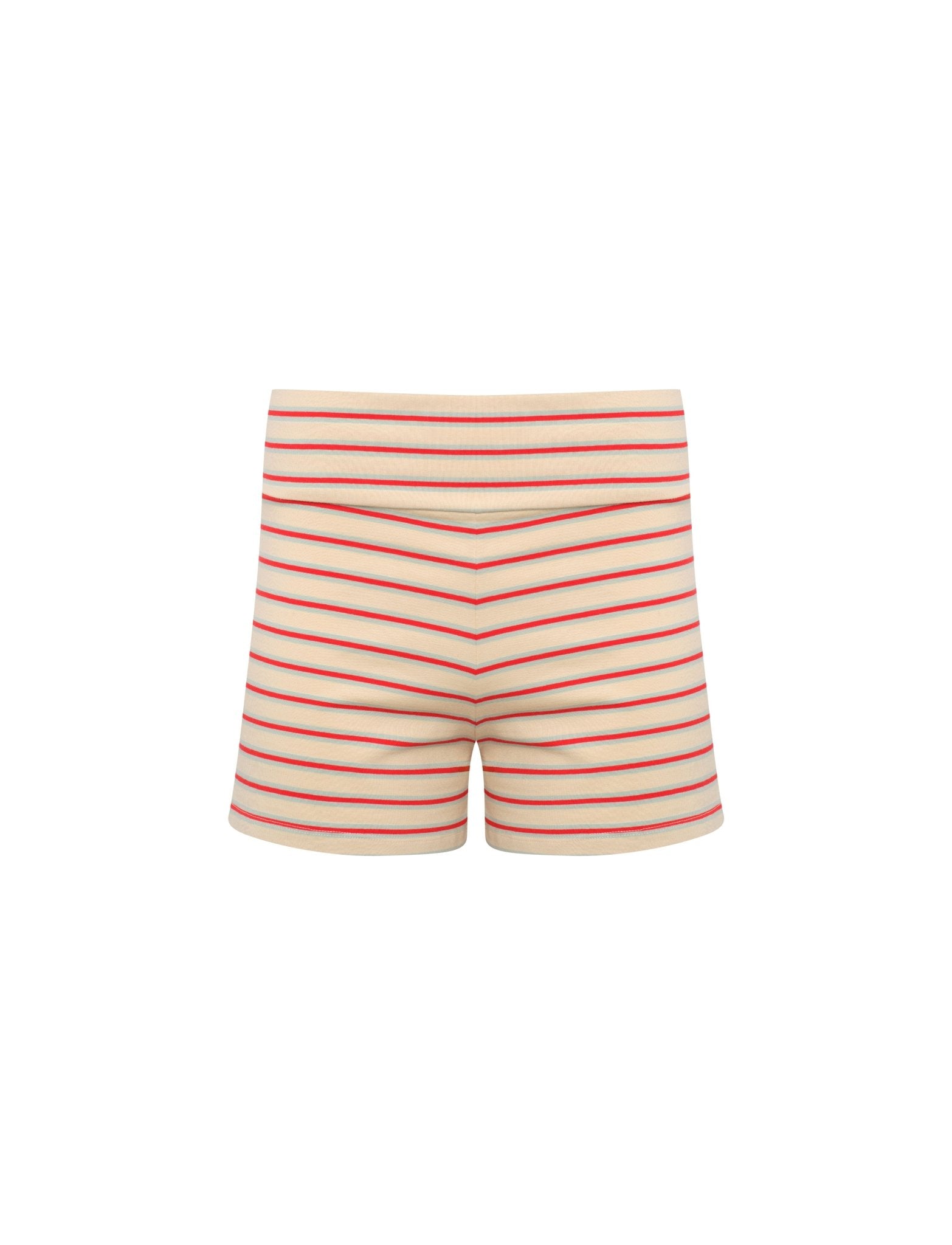 STRIPED SHORTS IN CREAM + BLUE + RASPBERRY - Après June