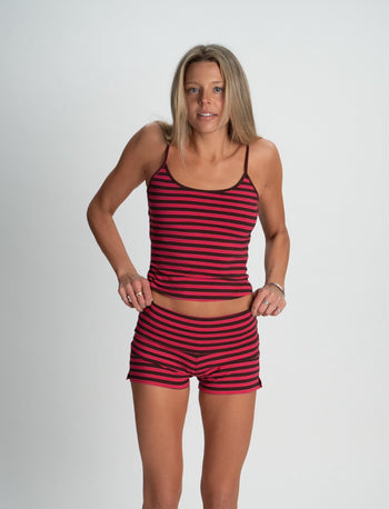 STRIPED TANK IN AJ PINK + BROWN - Après June