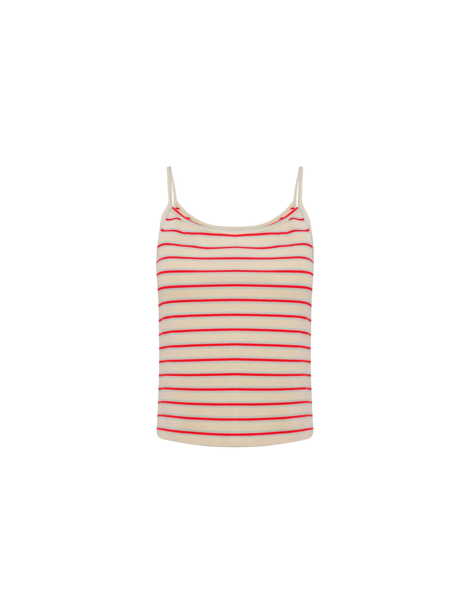 STRIPED TANK IN CREAM + BLUE + RASPBERRY - Après June