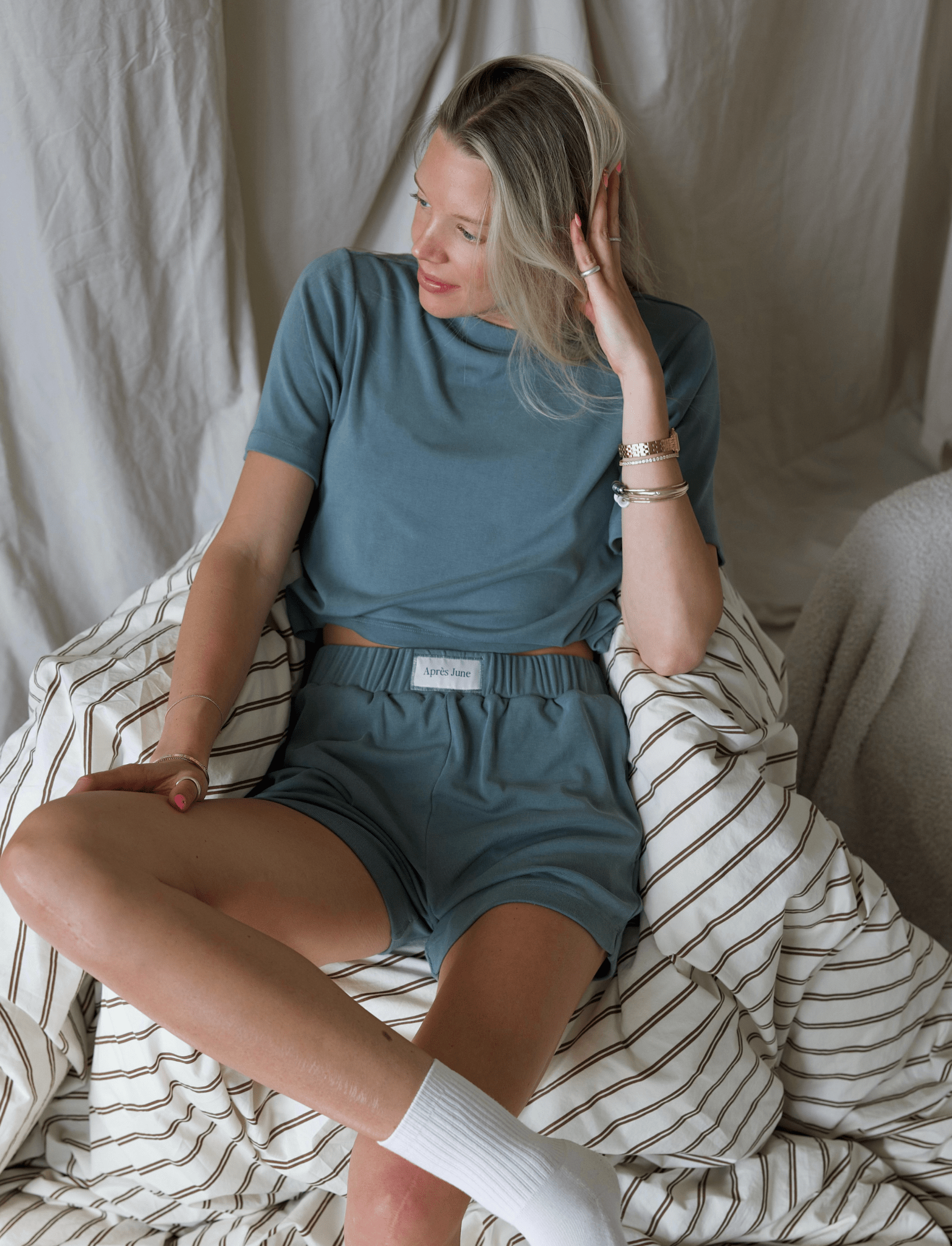 VELOURÉ RIB SHORTS - Après June